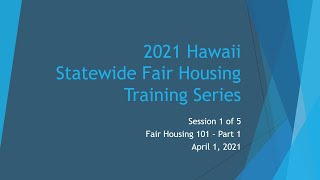Fair Housing 101 Part 1