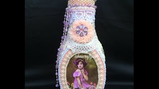 Tutorial - Shabby-Vintage chic Altered Bottle for Kraft Supplies 4 U