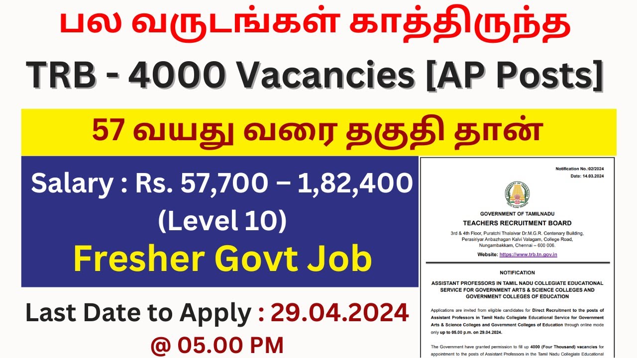 TRB Assistant Professor Notification 2024 In Tamil TRB Syllabus trb-assistant-professor-notification-2024-in-tamil-trb-syllabus