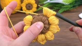 sunflower ** I am making a very easy crochet puff puff sunflower