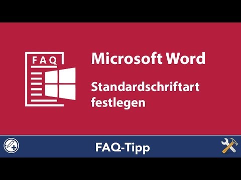 Video: So Legen Sie Die Standardschriftart Fest