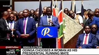 Kenya's Odinga chooses a woman be his presidential running mate