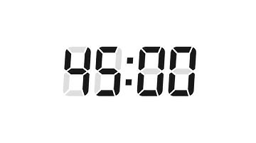 45 Seconds Digital Countdown Timer | White Background | Black Text | No Sounds