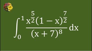 2nd method to evaluate the definite integral using Beta/Gamma functions (Mis-2732A)