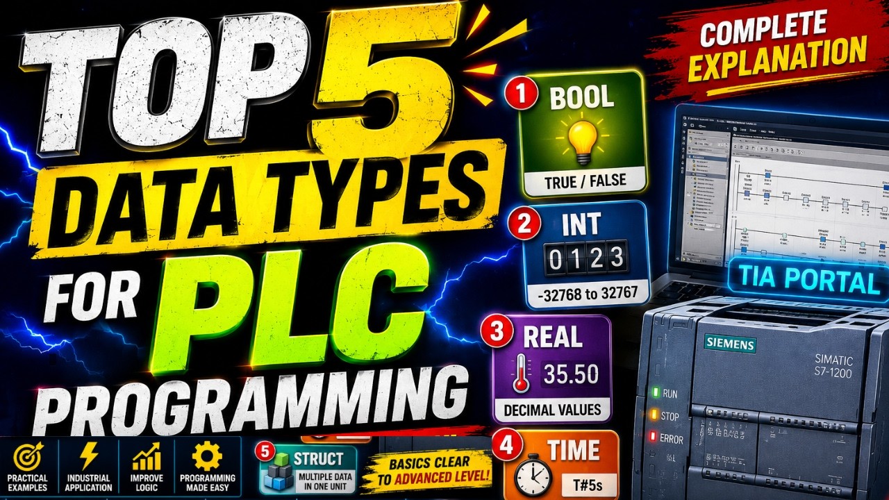 PLC Programming Ke Top 5 Data Types Explained |BOOL INT REAL TIME ...