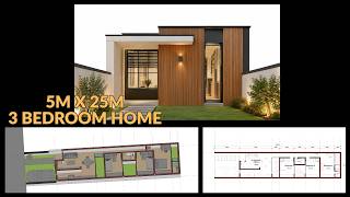 3 Bedroom Modern House | Floor Plan & Interior Layout in 3D