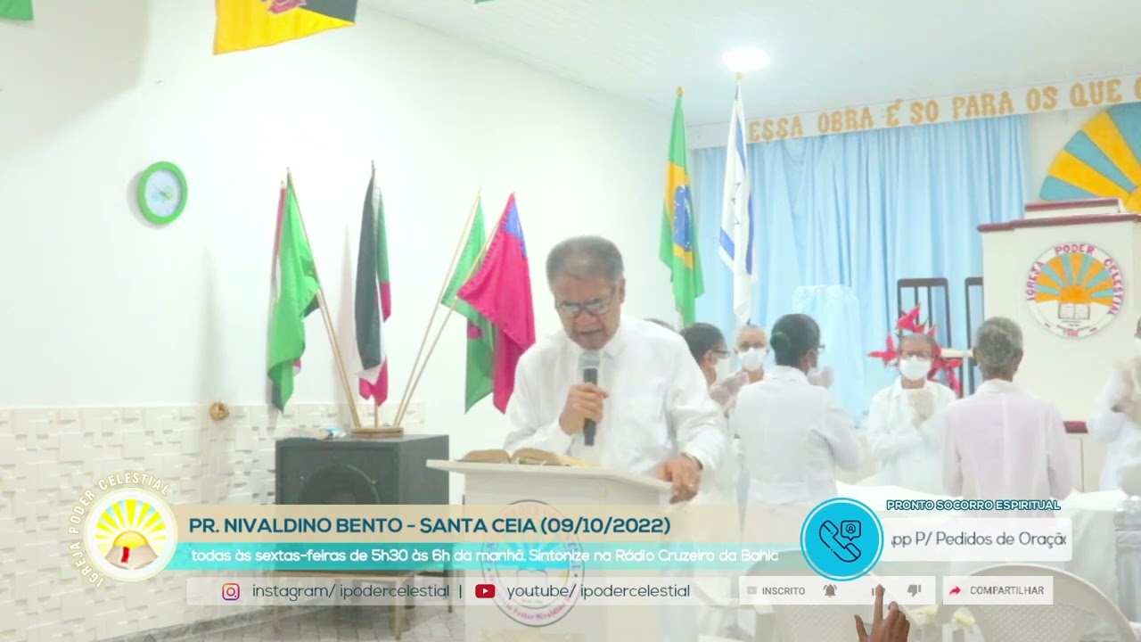 Santa Ceia IPC AO VIVO - Domingo (09-10-2022) - Pr. Nivaldino Bento