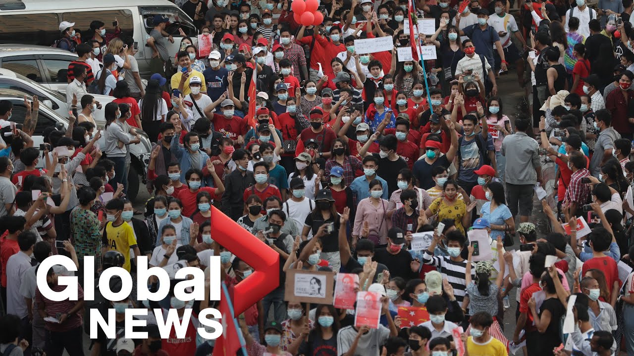 Myanmar coup: Tens of thousands rally in cities against military coup