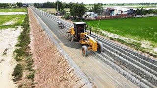 New Project Construction Road Installing Fast, Standard Building Road In Village