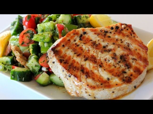 Grilled Swordfish Over Fattoush | Clean & Delicious