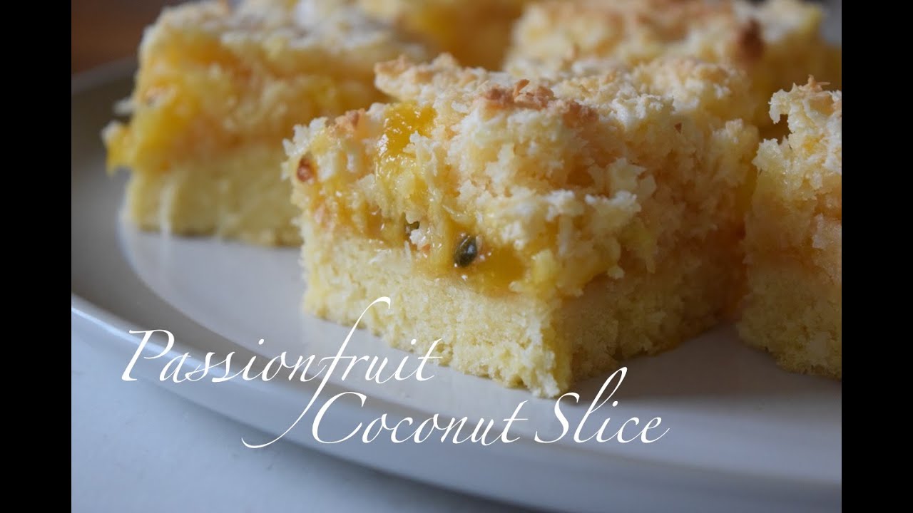 Passionfruit Coconut Slice | Sundaebake