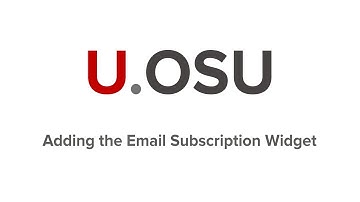 Adding the Email Subscription Widget
