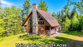 Maine Cabins On 105 Acres Kingsbury Stream / ME Real Estate / New England Farms Luxury