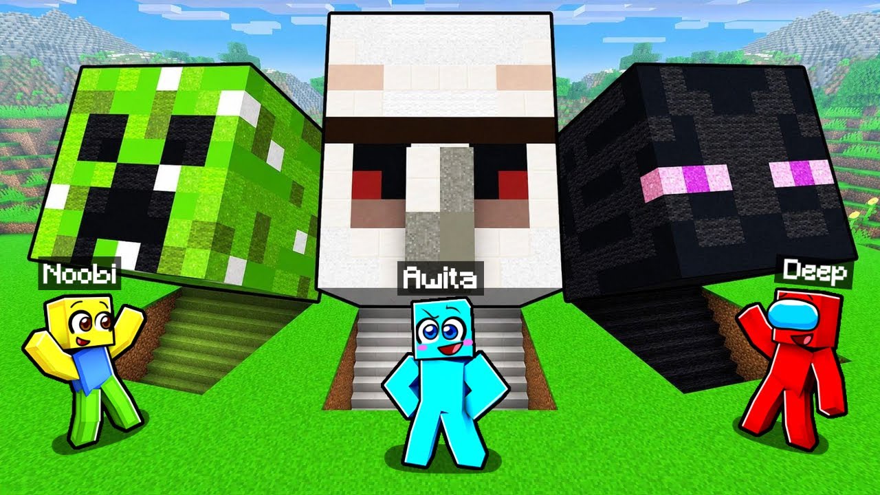 Creamos BASES SECRETAS SUBTERRÁNEAS de MOBS en Minecraft!