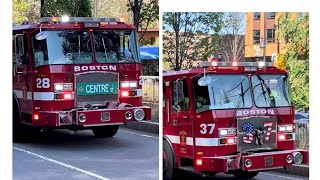 Boston, MA Engine 28 and Engine 37 responding to High Rise box 2459 245 Centre St In J.P. 7/19/22