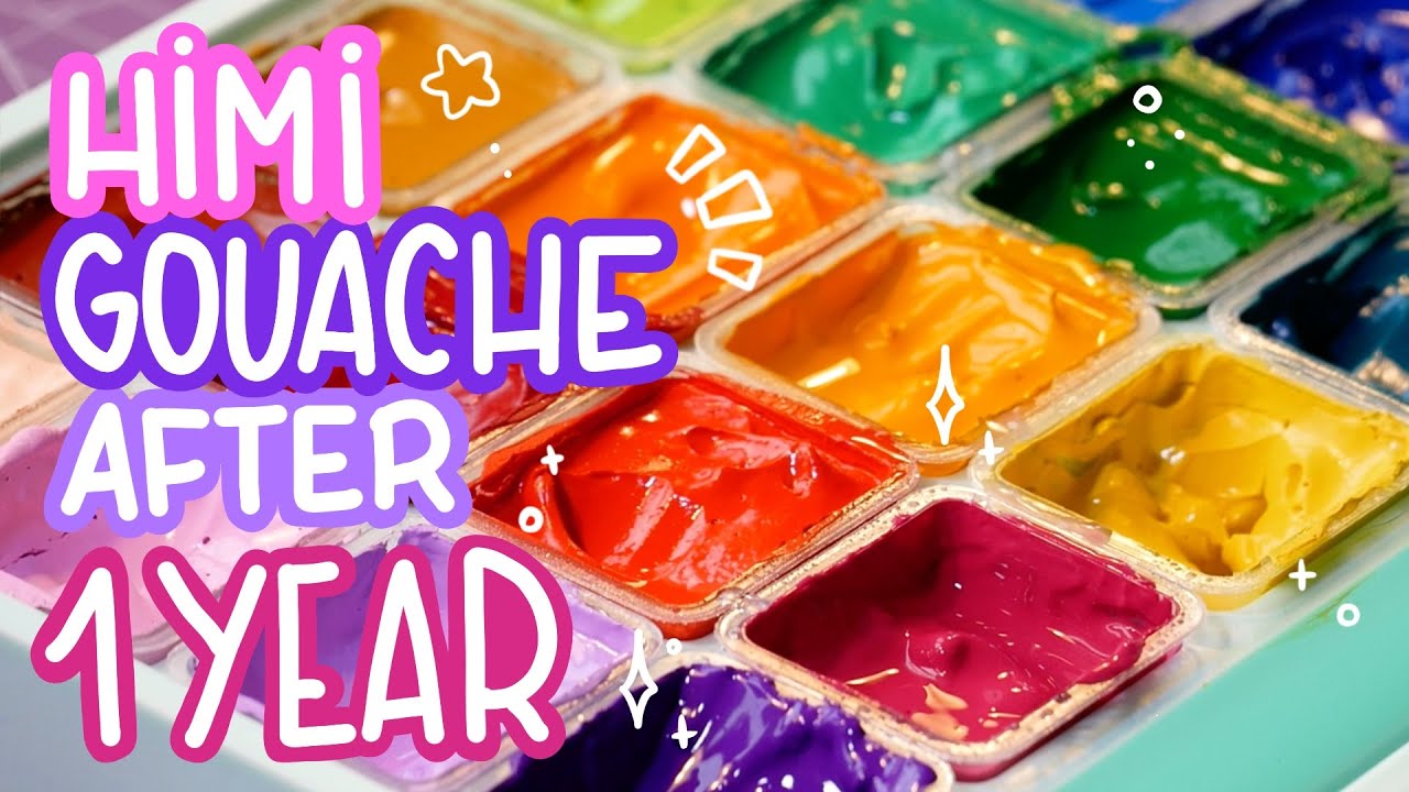 Review My 1 Year Himi Jelly Gouache Palette Art Supply Test YouTube