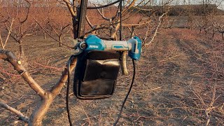 Акумуляторный секатор. Как работает с виносным аккумулятором.