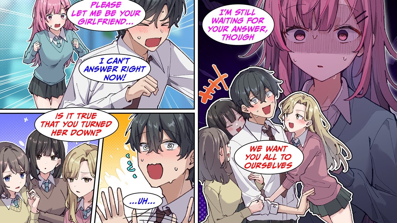 [Manga dub] I turned down the class idol, and the prettiest girls in school all surrounded me!