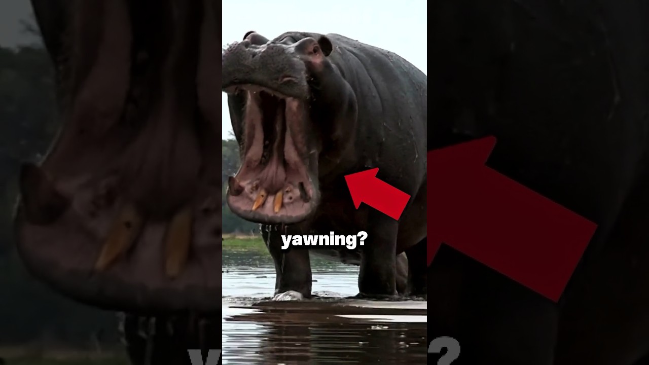 The SURPRISING reason behind hippos OPENING their MOUTH!