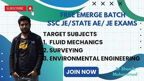 Emerge Batch || Fluid Mechanics- 1 || SSC JE &STATE AE JE EXAMS || Er Shoaib Mohammad