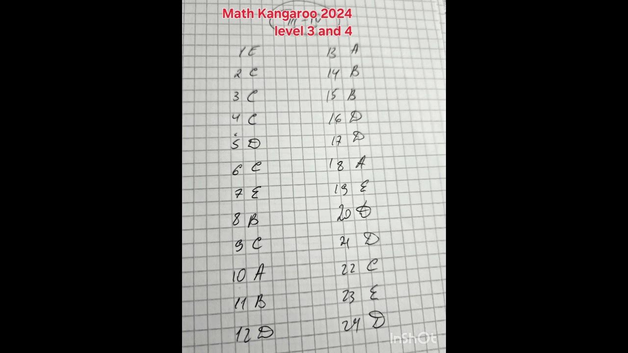 07.04.2024 Kenquru Beynəlxalq Riyaziyyat Müsabiqəsi nin düzgün