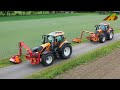 Straßenrand Gras mähen / mulchen - Valtra Kommunal Traktoren & Mulcher - Straßenbegleitgrün pflegen