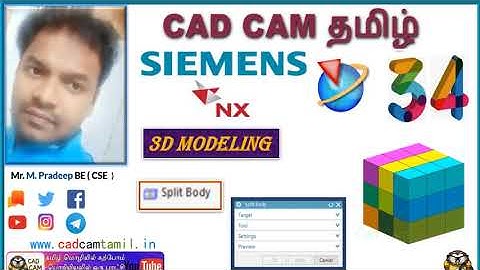 NX 11 | 3D Modeling Tamil | 34 .Split Body