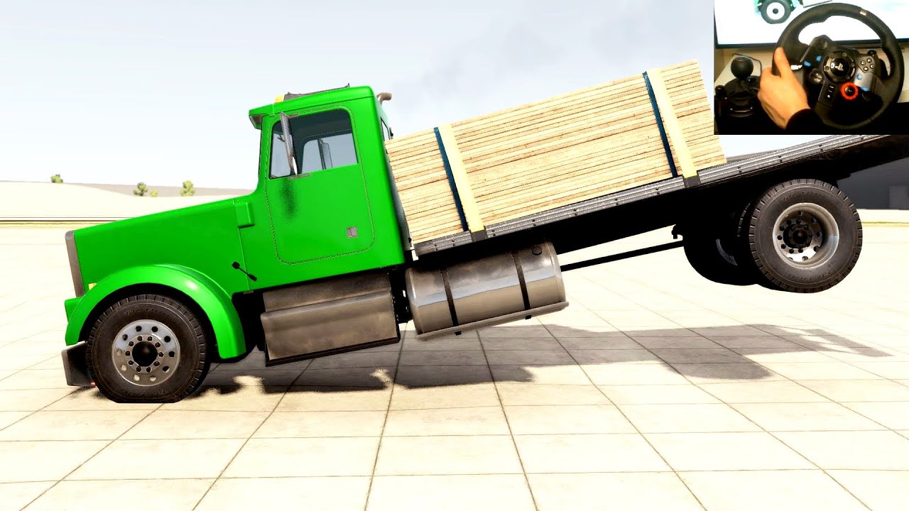 BeamNG Drive - T65 Flatbed Truck Suspension Test | Logitech G29 Gameplay