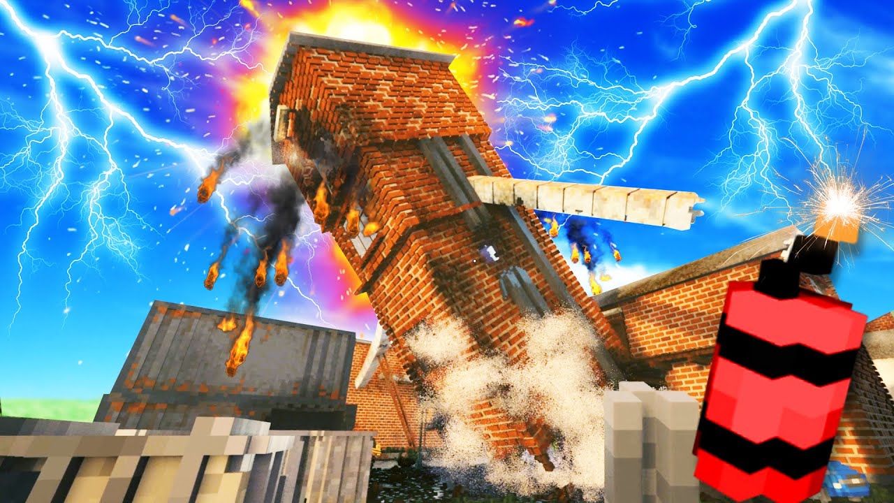 I Blew Up a Giant Tower with Bombs and Got Struck by Lightning in Teardown!