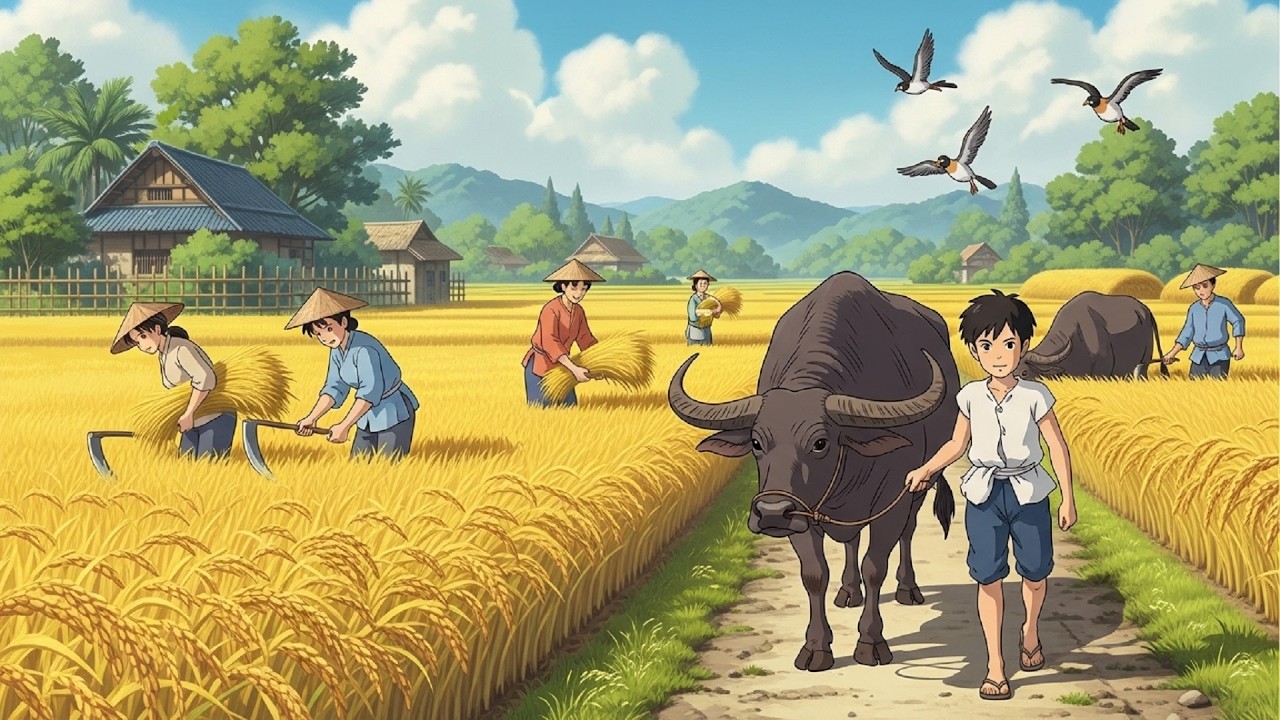 Peaceful Countryside Harvest Life | Relaxing Piano Music | Slow Living Rural Family