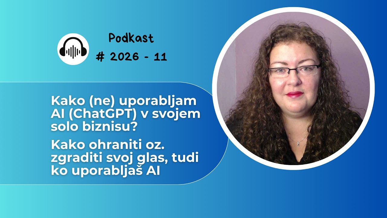 Kako (ne) uporabljam AI v svojem solo biznisu? Če nimaš svojega glasu, ga tudi AI ne more ohraniti