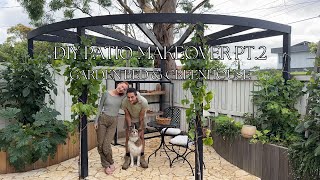 DIY PATIO MAKEOVER PT. 2 | Garden bed & greenhouse installation