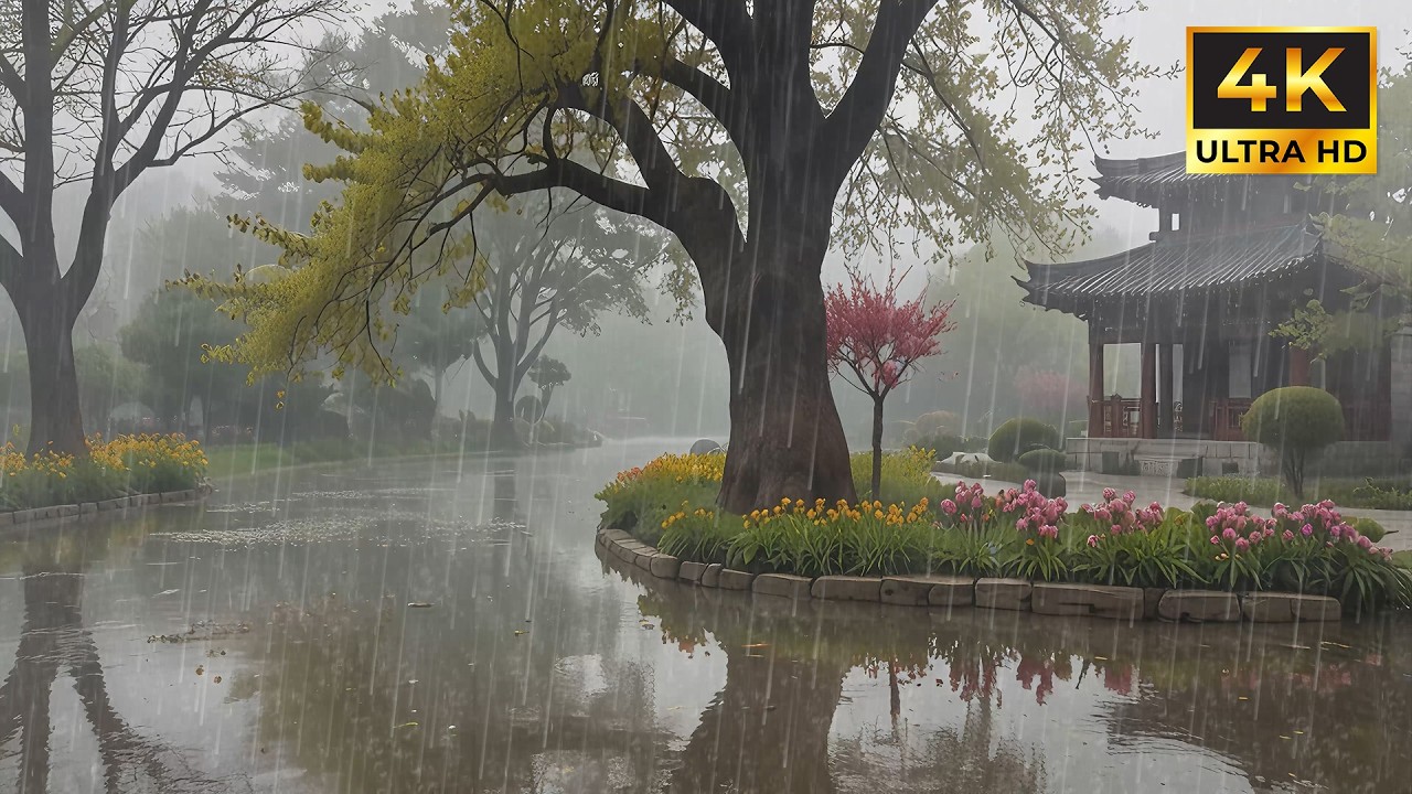 Hidden Garden in the Rain 🌿 Peaceful Ambience for Sleep, Quiet Moments ...
