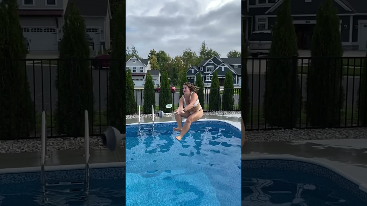 Water Balloon Baseball Strike Out with PLUNGER off Diving Board 