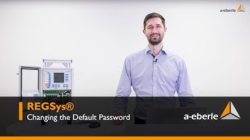REGSys® | Changing the Default Password | A. Eberle