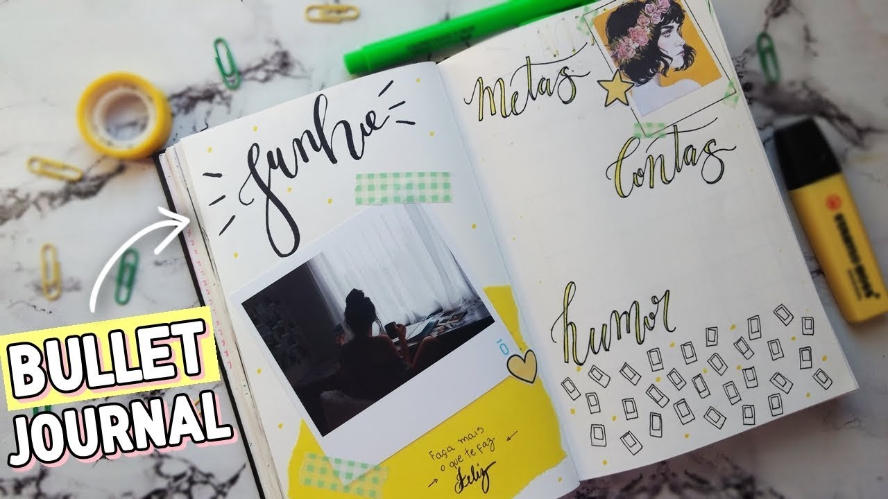 BULLET JOURNAL COM COLAGENS | PLANEJE COMIGO O MÊS DE JUNHO 🇧🇷