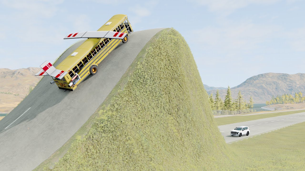 Mobil vs Speed Bumps - Cars vs Bus Damage - BeamNG Drive