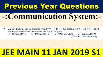 An amplitude modulated signal is given by V(t)=10[1+0.3 cos⁡(2.2 ×10^4 t) ]  sin⁡(5.5 ×10^5 )t