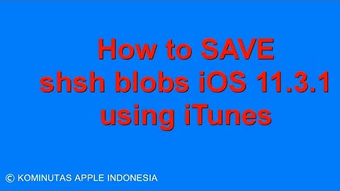 How to SAVE shsh blobs iOS 11.3.1 using iTunes
