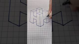 Simple Steps to Draw 3D H #draw #shadow #marker #shorts
