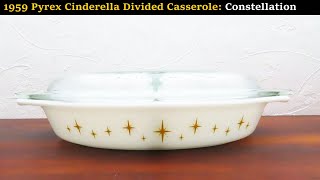 1959 Pyrex Cinderella Constellation Oval Divided Casserole Dish