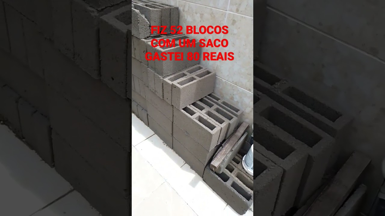 GASTEI UM SACO DE CIMENTO PARA FAZER 52 BLOCOS DE CONCRETO, FABRICA DE BLOCOS EM CASA 🏡