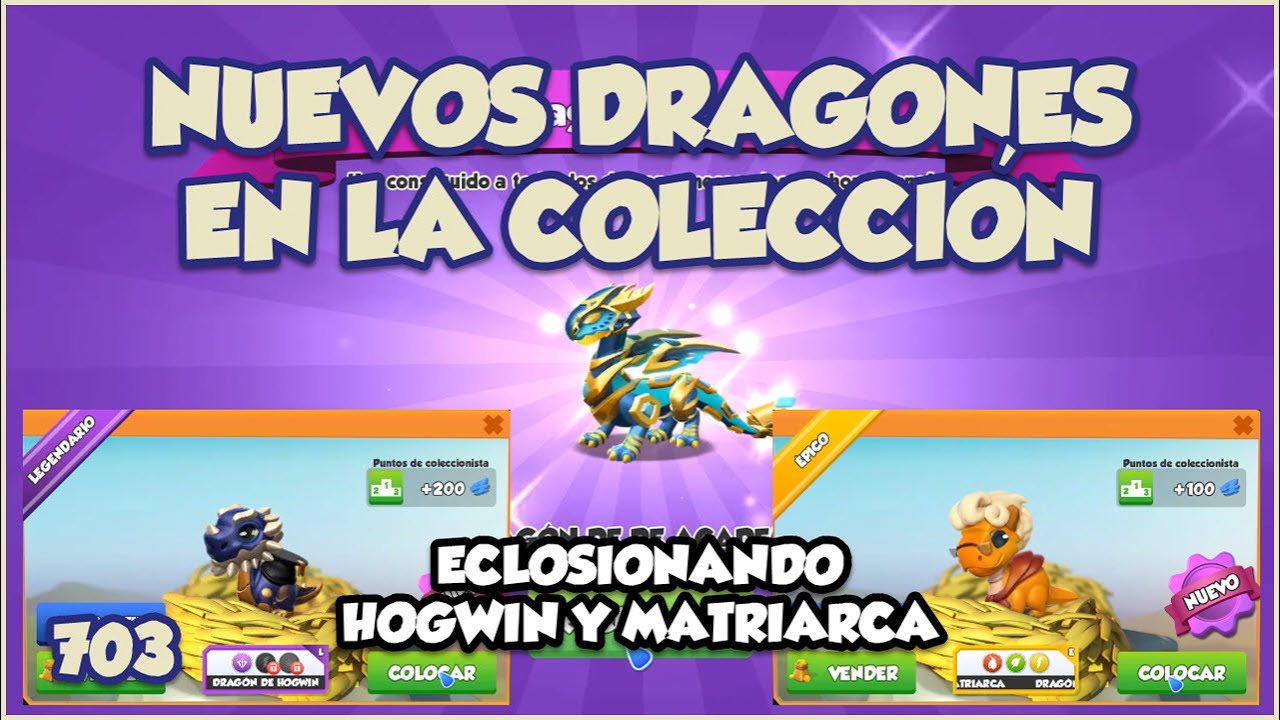 Colección Dragonlandianos (Hogwin y Academia) y Dragón de Matriarca ⭐Dragon Mania Legends 703