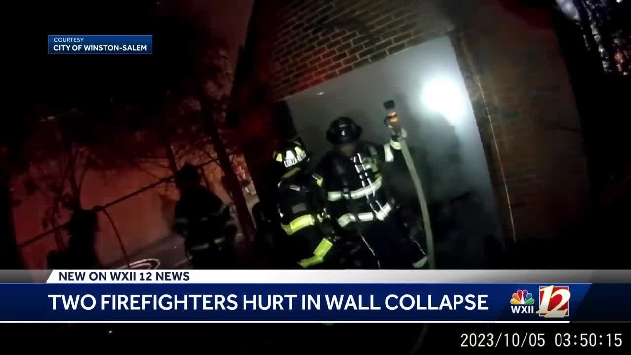 Firefighters injured in wall collapse on Sprague Street - YouTube