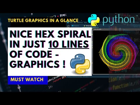 How to create Animated Hex Spiral in 10 Lines of Code - Turtle Graphics Python