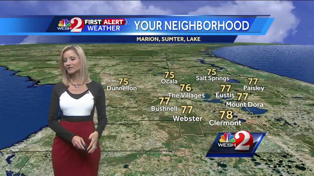 Mostly cloudy, slight chance of a shower Wednesday - YouTube