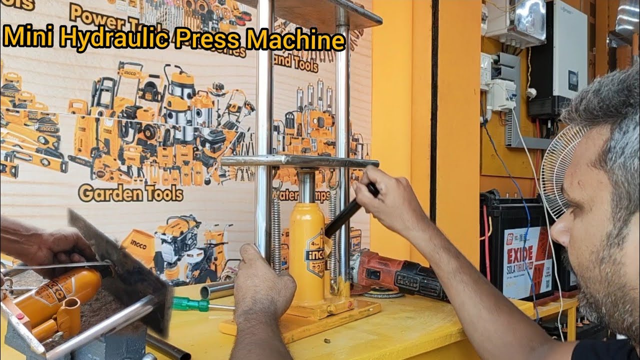 Making Mini Hydraulic Press Machine. | DIY | मिनी हाइड्रोलिक प्रैस मशीन ...