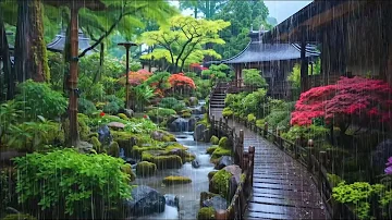 Instantly Fall Asleep With Soothing Rain At Japanese Zen Garden 🌿 Rain Sound For Sleep Fast & Relax