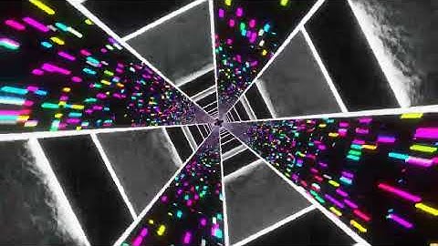 White and Multicolor Sci-Fi Neon Glow Cyber Tunnel Background VJ Loop in HD