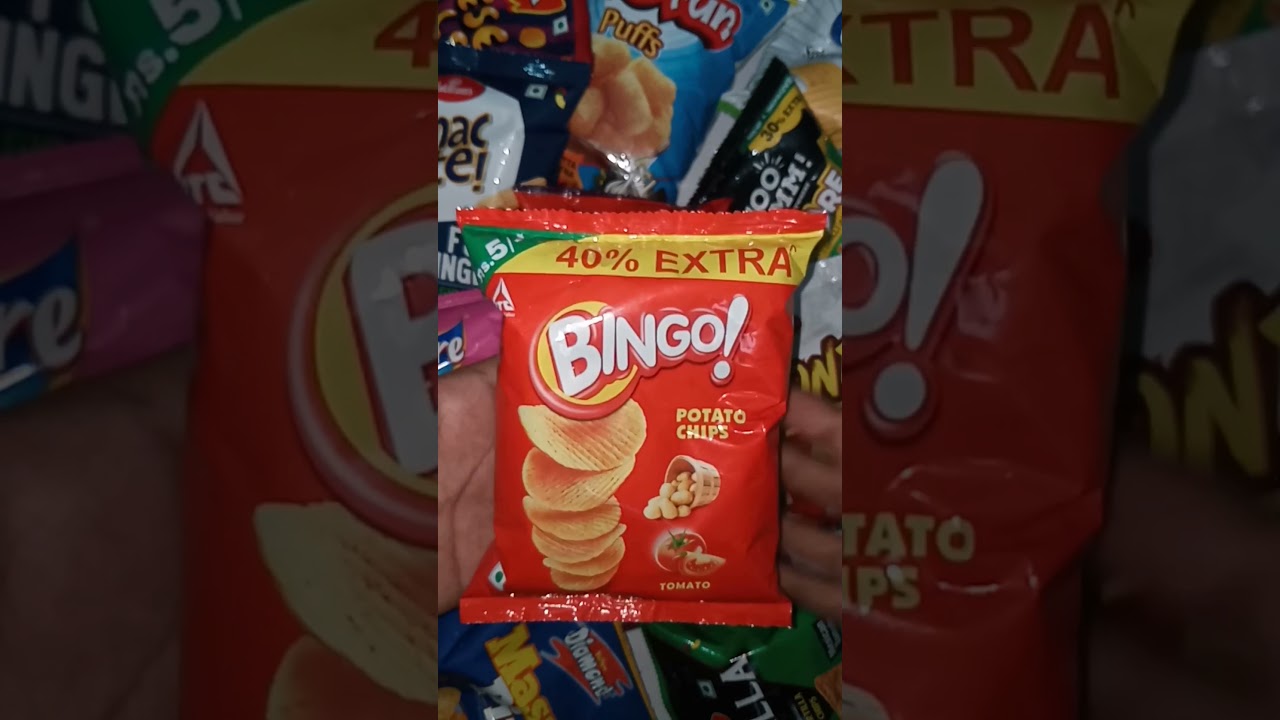 Bingo Tomato chips crazy and tasty lots of snacks 
